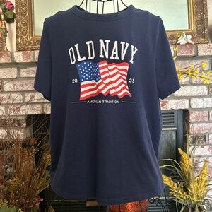 Old Navy American Tradition Flag T-Shirt Sz L
